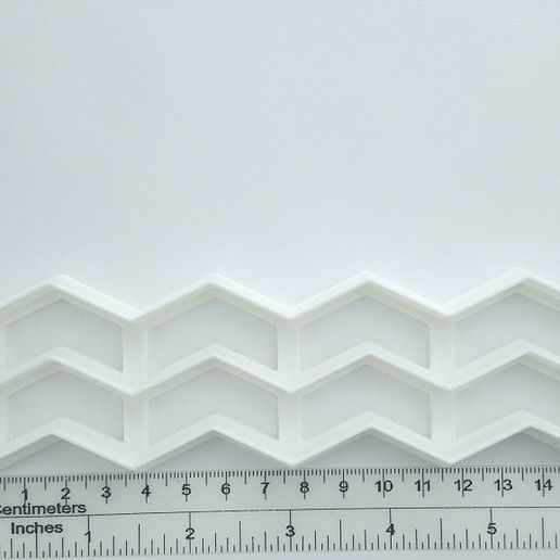 STL file zig zag chevron fondant cutter・Template to download and 3D